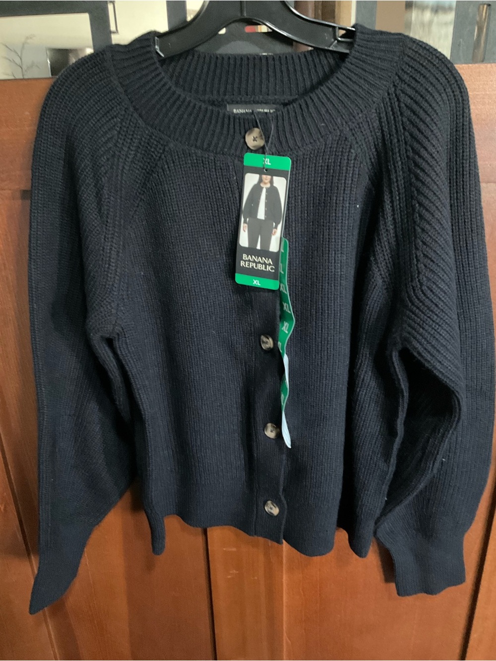 Banana Republic Navy Button-Front Knit Cardigan